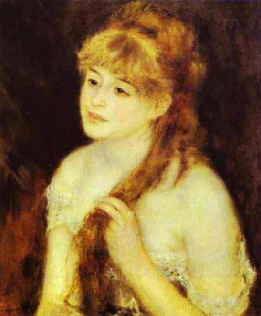 Pierre-Auguste Renoir Young Woman Braiding Her Hair Germany oil painting art
